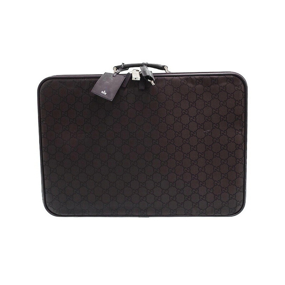 Gucci GG Leather Boston Travel Garment Bag Brown - Picture 2 of 9